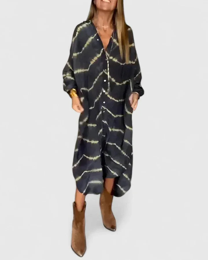 Amelie™ | Elegant Boho Striped Maxi Dress - Sarah and Emma Portland