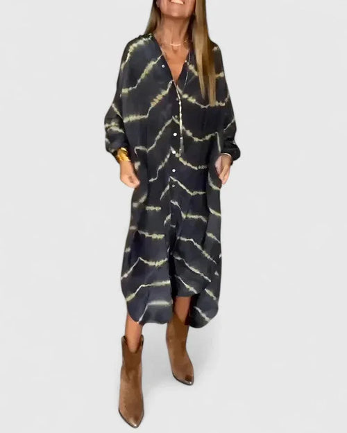 Amelie™ | Elegant Boho Striped Maxi Dress - Sarah and Emma Portland