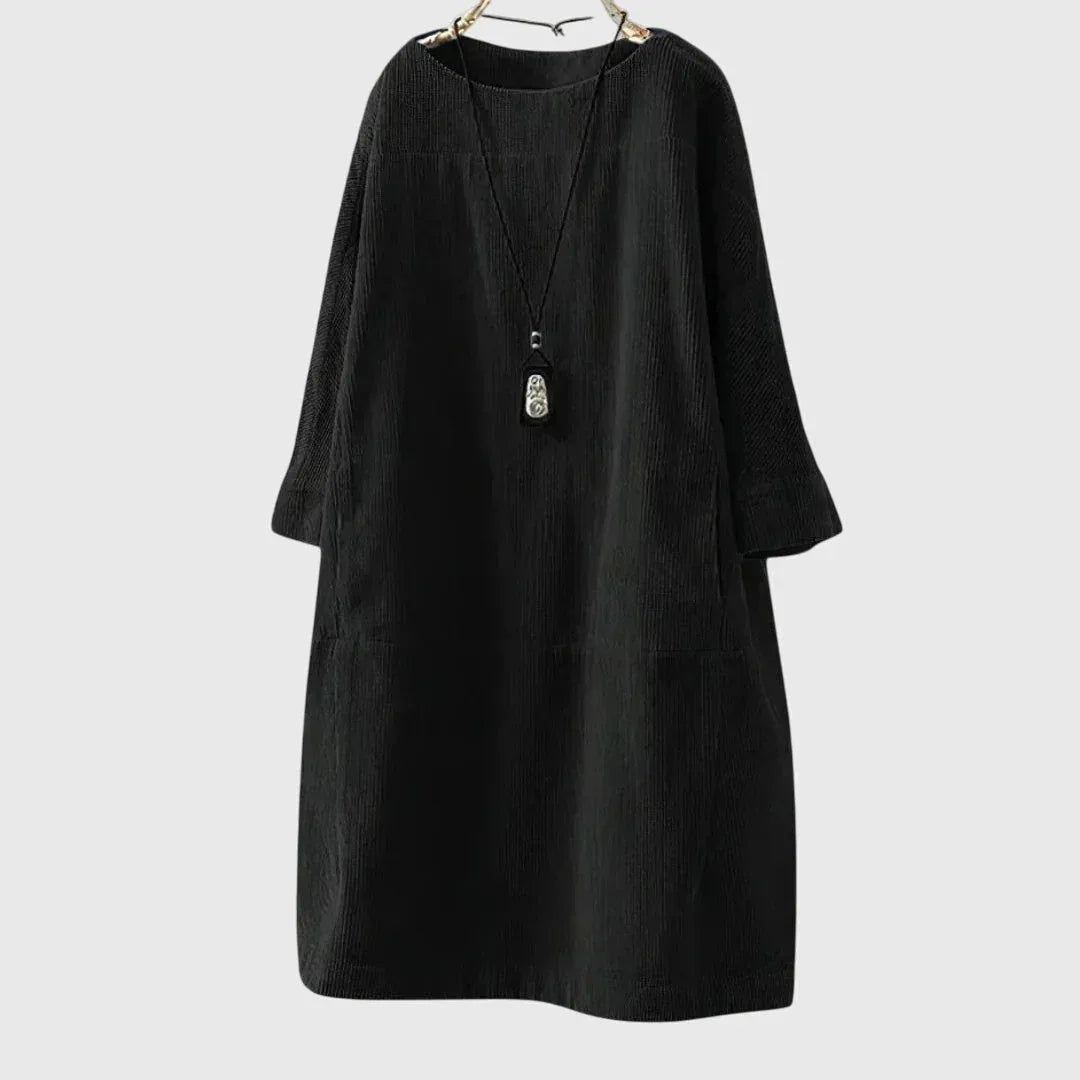 Grace | Relaxed Corduroy Midi Dress - Sarah and Emma Portland