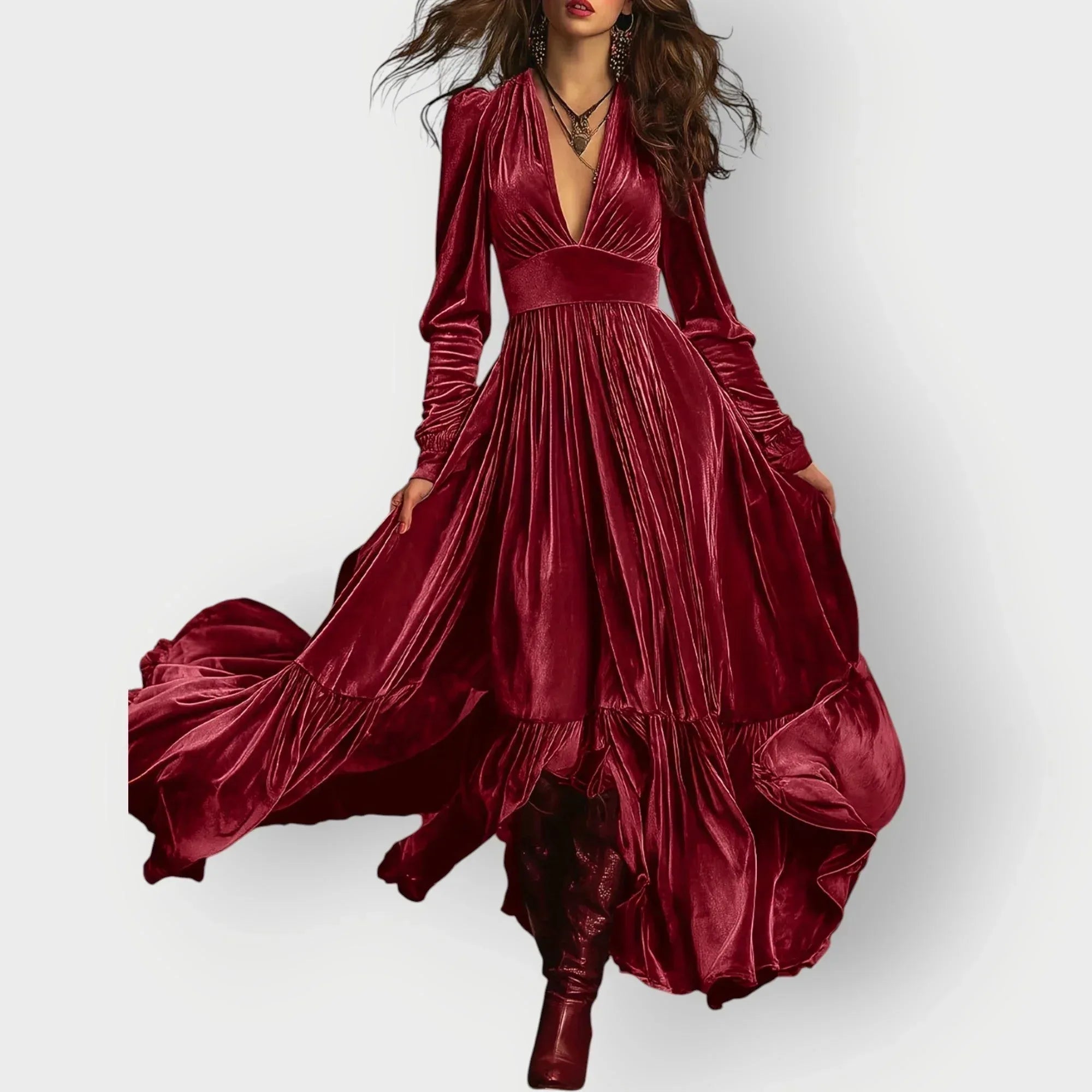 Alorae | Vintage A-Line Velvet Maxi Dress - Sarah and Emma Portland
