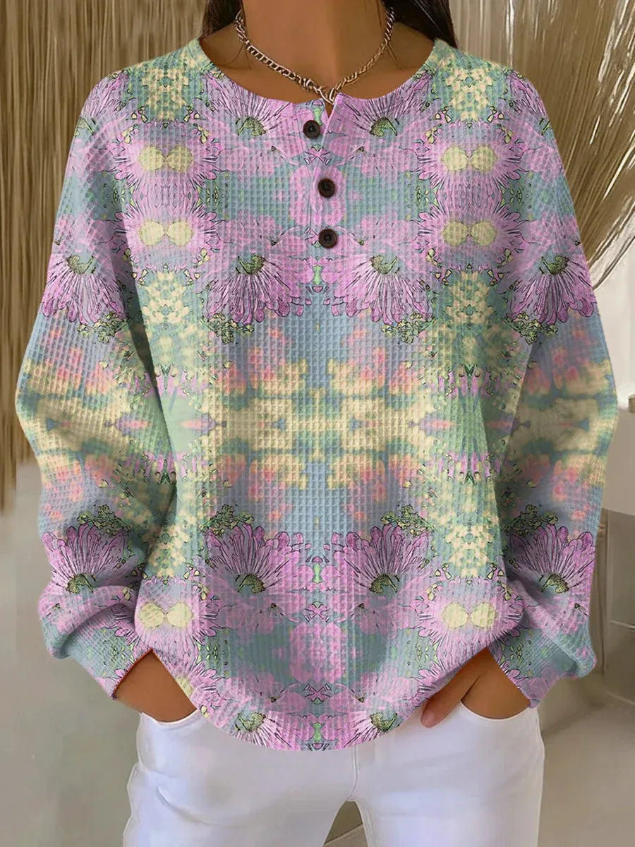 Kylavra | Sweater with Ethnic Floral Pattern - Sarah and Emma Portland