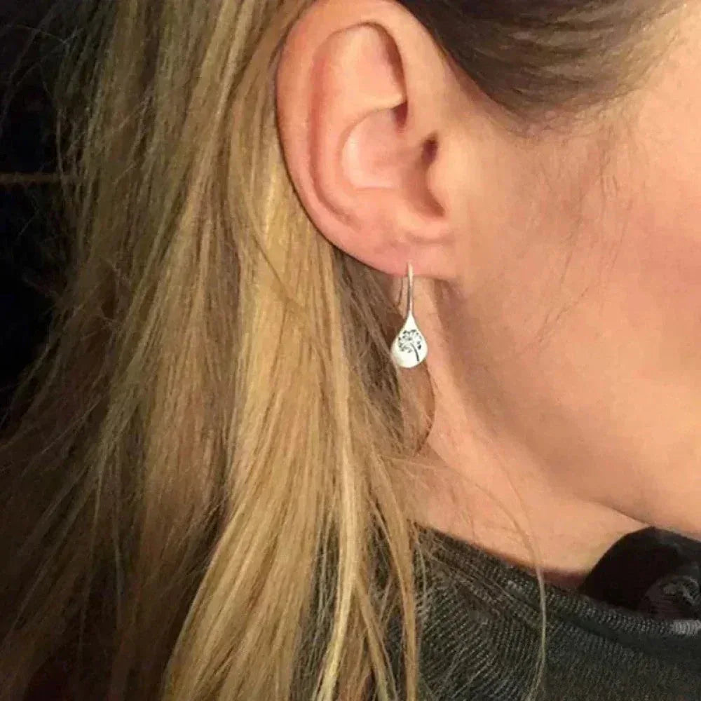 Elegant Silver Earrings in Dandelion Leaf Design - Sarah and Emma Portland
