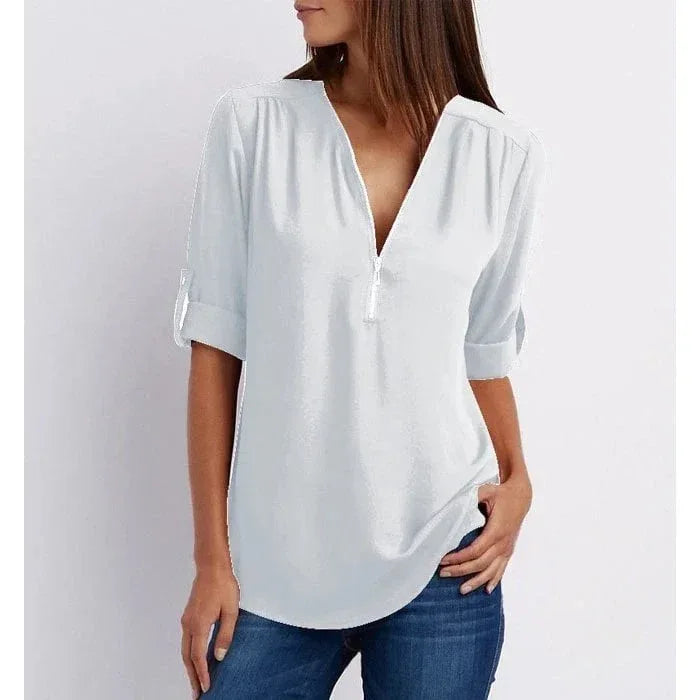 Gwen | Chic Zipper Blouse - Sarah and Emma Portland