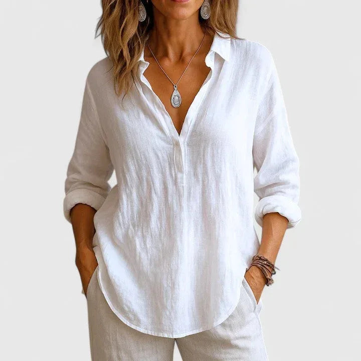Franzina | Comfortable Linen Blouse - Sarah and Emma Portland