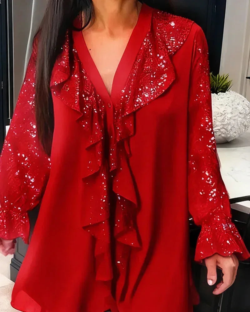 Loose Solid Color Blouses with Ruffles - Sarah and Emma Portland