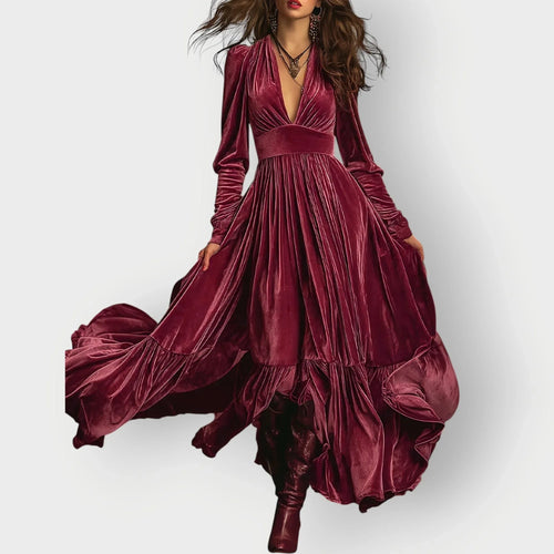 Alorae | Vintage A-Line Velvet Maxi Dress - Sarah and Emma Portland