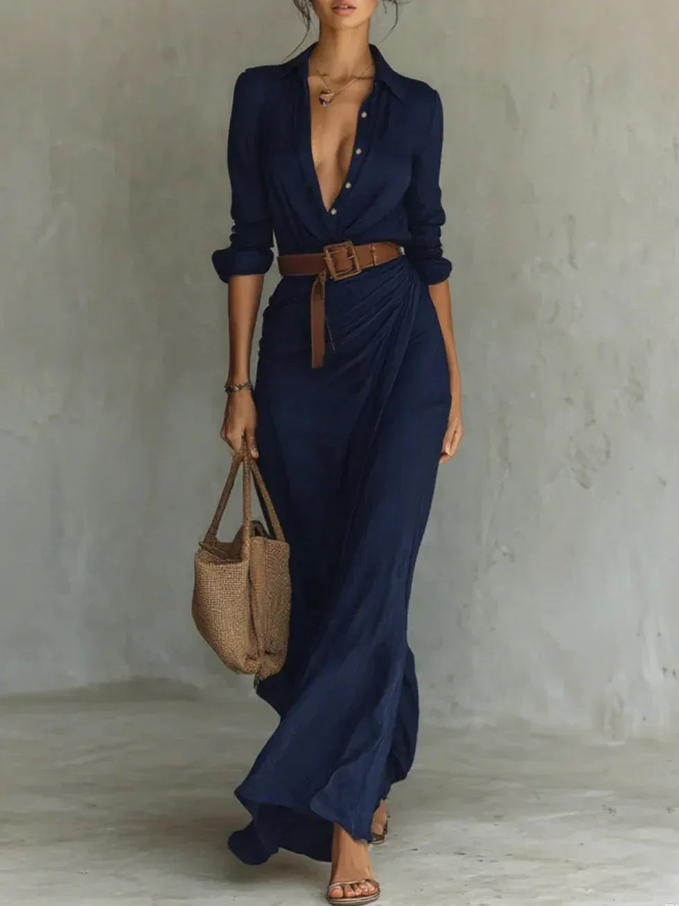 Gwen™ Elegant Casual Shirt Dress + FREE Belt - Sarah and Emma Portland