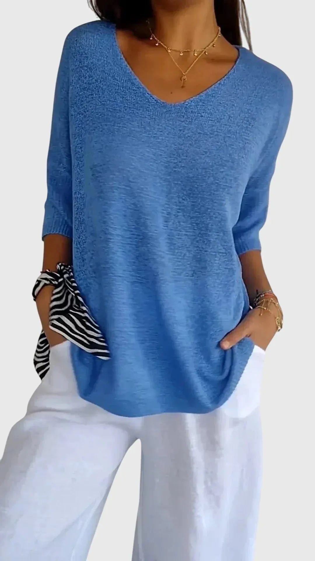 Cassandra™ | Elegant V-Neck Top - Sarah and Emma Portland