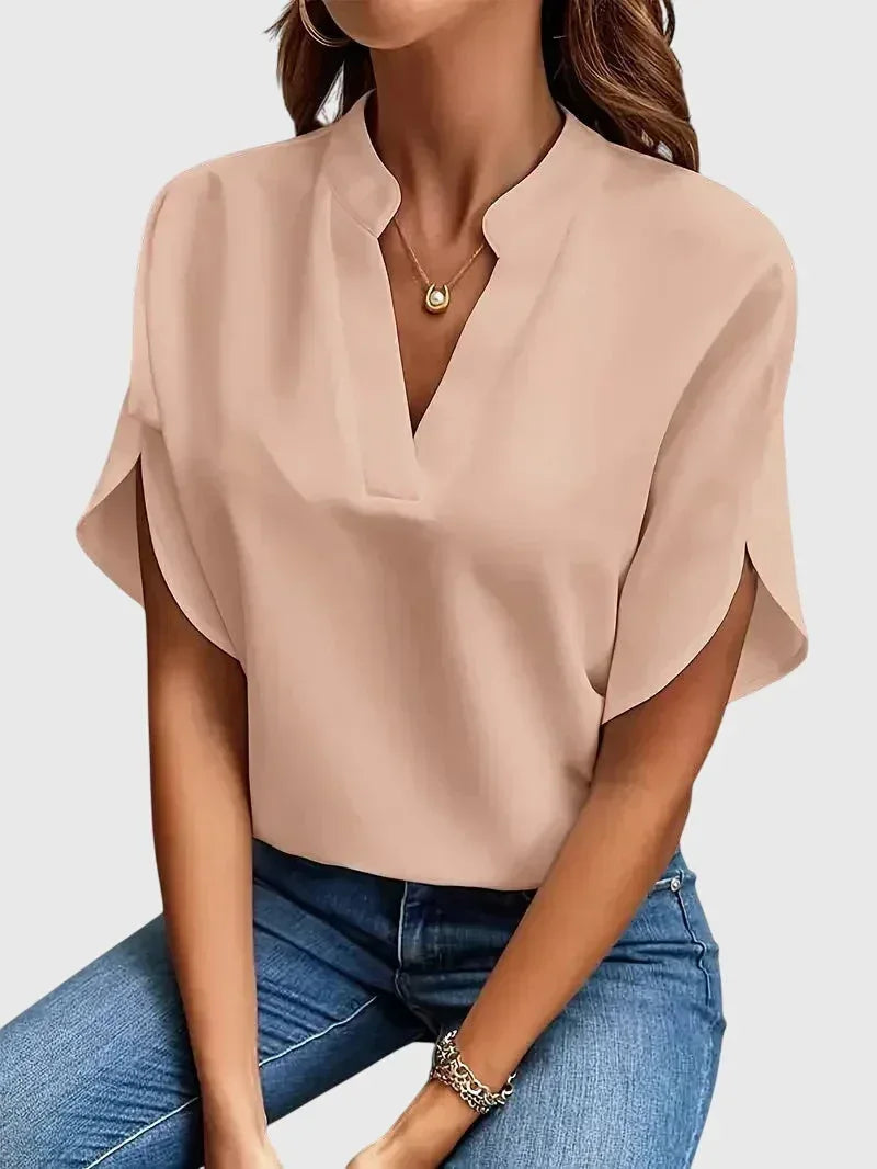Beatrix | Soft and Elegant V-Neck Shirt - Sarah and Emma Portland