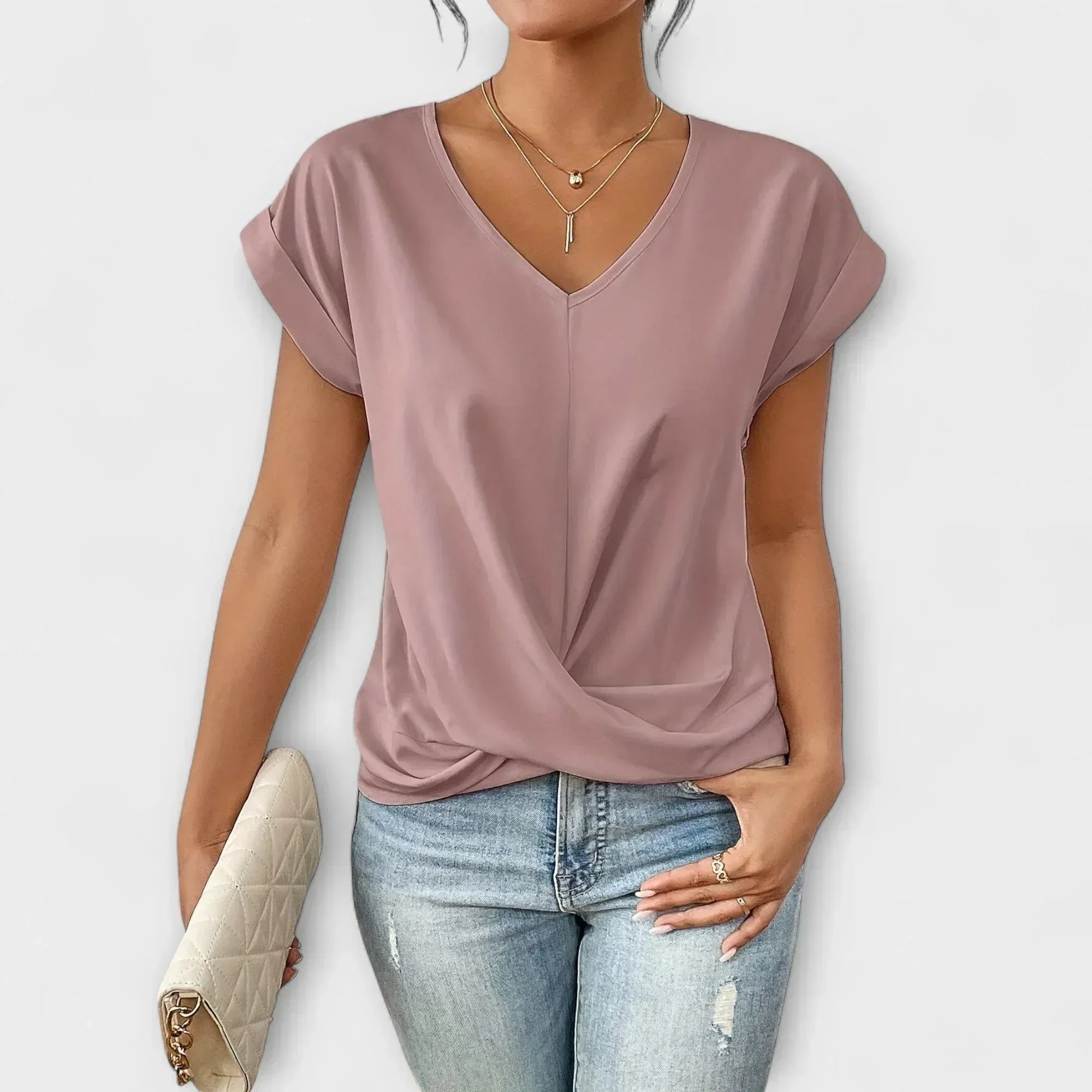 Carlinda | Elegant V-neck Top - Sarah and Emma Portland