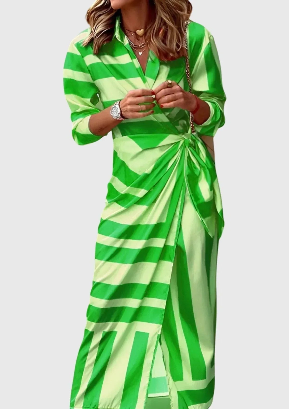 Everly™ | Elegant Wrap Dress with Print - Sarah and Emma Portland