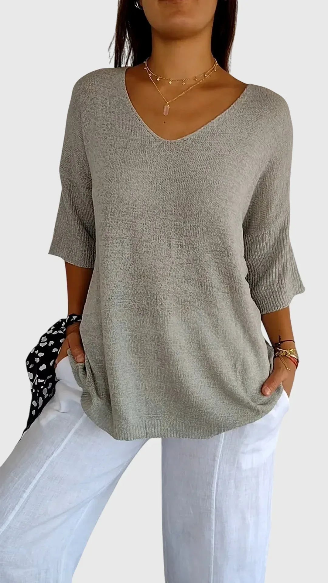 Cassandra™ | Elegant V-Neck Top - Sarah and Emma Portland