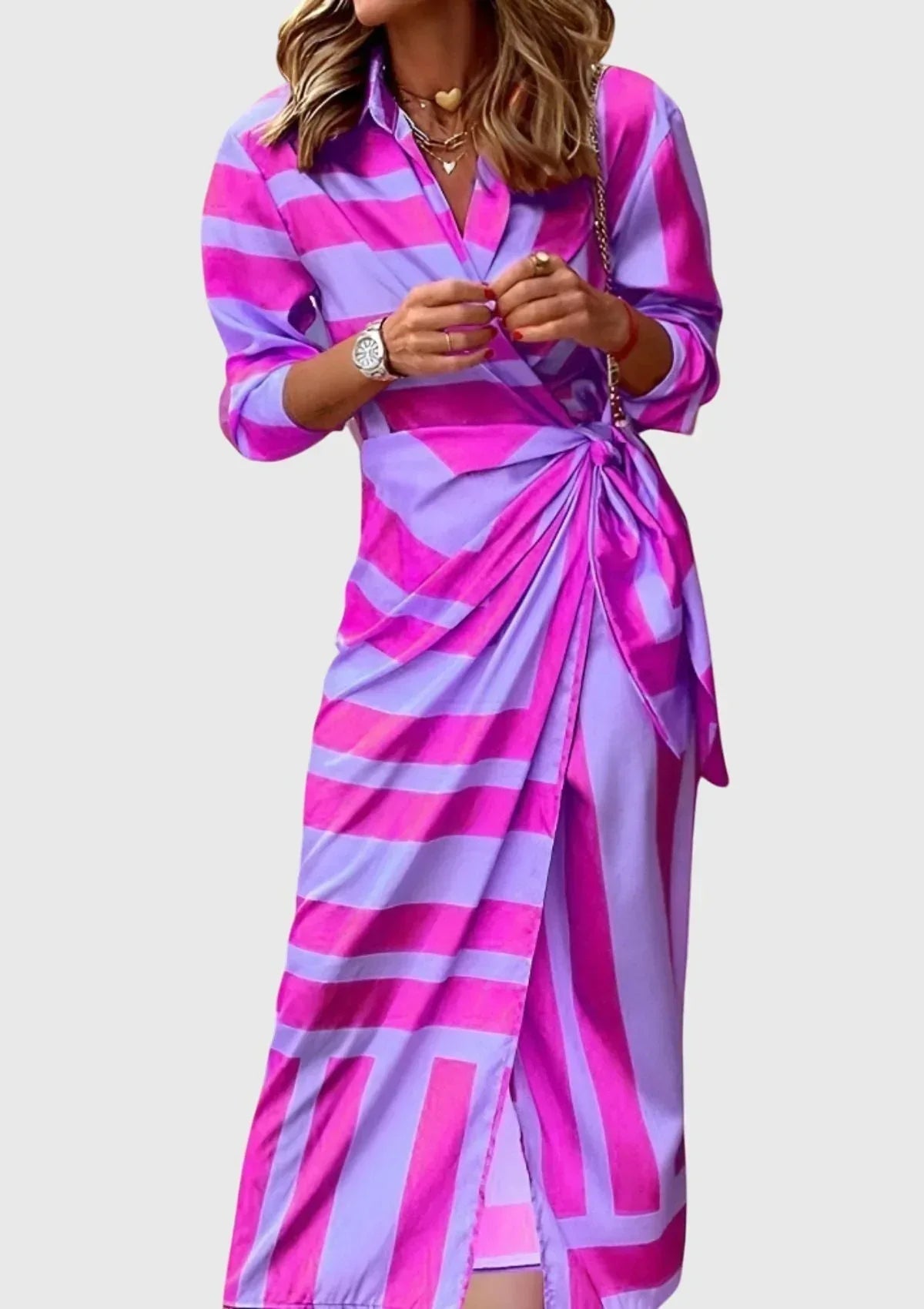 Everly™ | Elegant Wrap Dress with Print - Sarah and Emma Portland