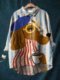 Charlie | Artistic Dog & Coffee Print Shirt - Sarah and Emma Portland