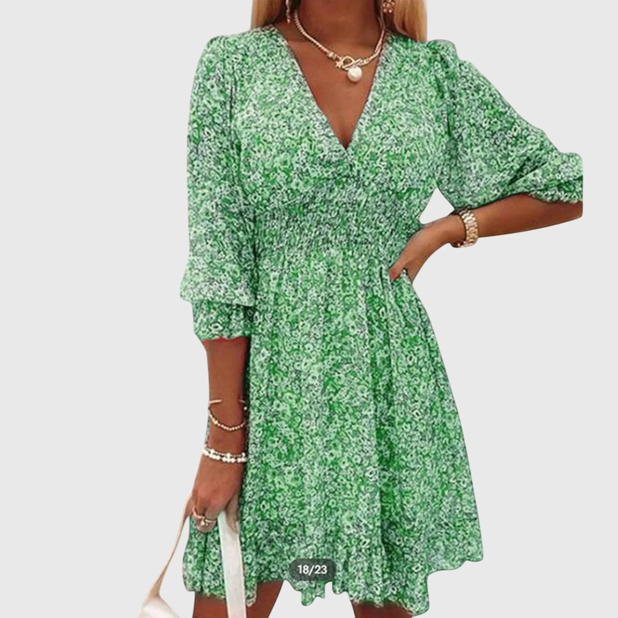 Elisa™ | Floral Puff Sleeve Dress - Sarah and Emma Portland