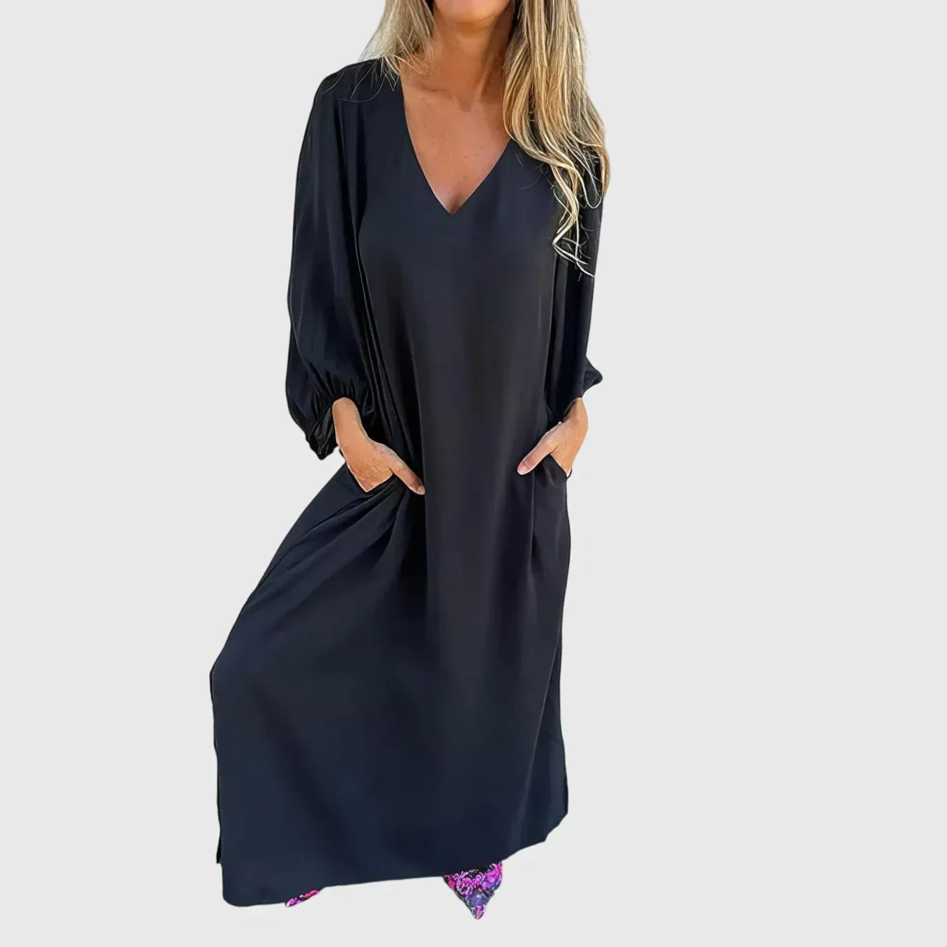 Carol™ - Long Boho Dress with Pockets - Sarah and Emma Portland