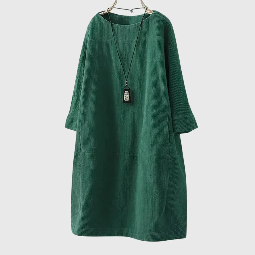 Grace | Relaxed Corduroy Midi Dress - Sarah and Emma Portland