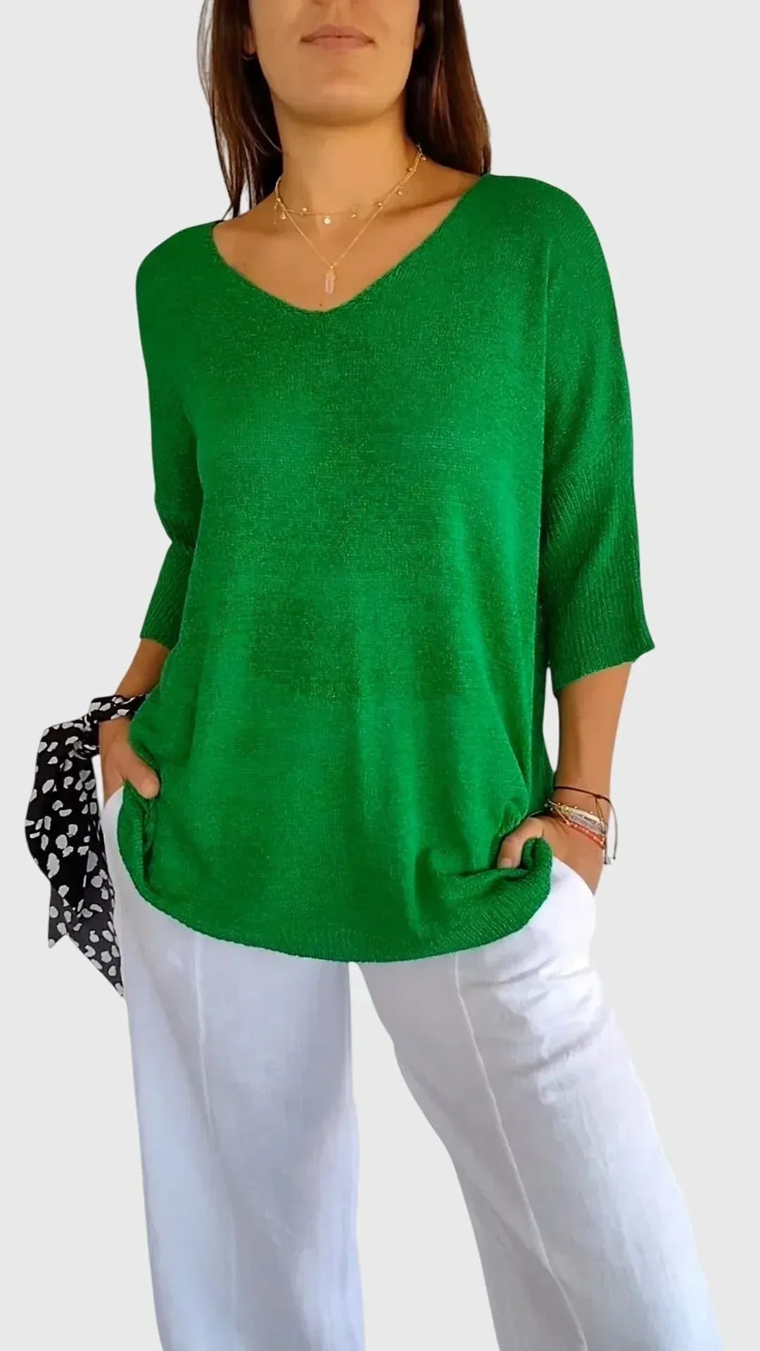 Cassandra™ | Elegant V-Neck Top - Sarah and Emma Portland