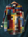 Iris | Color Block Print Shirt - Sarah and Emma Portland