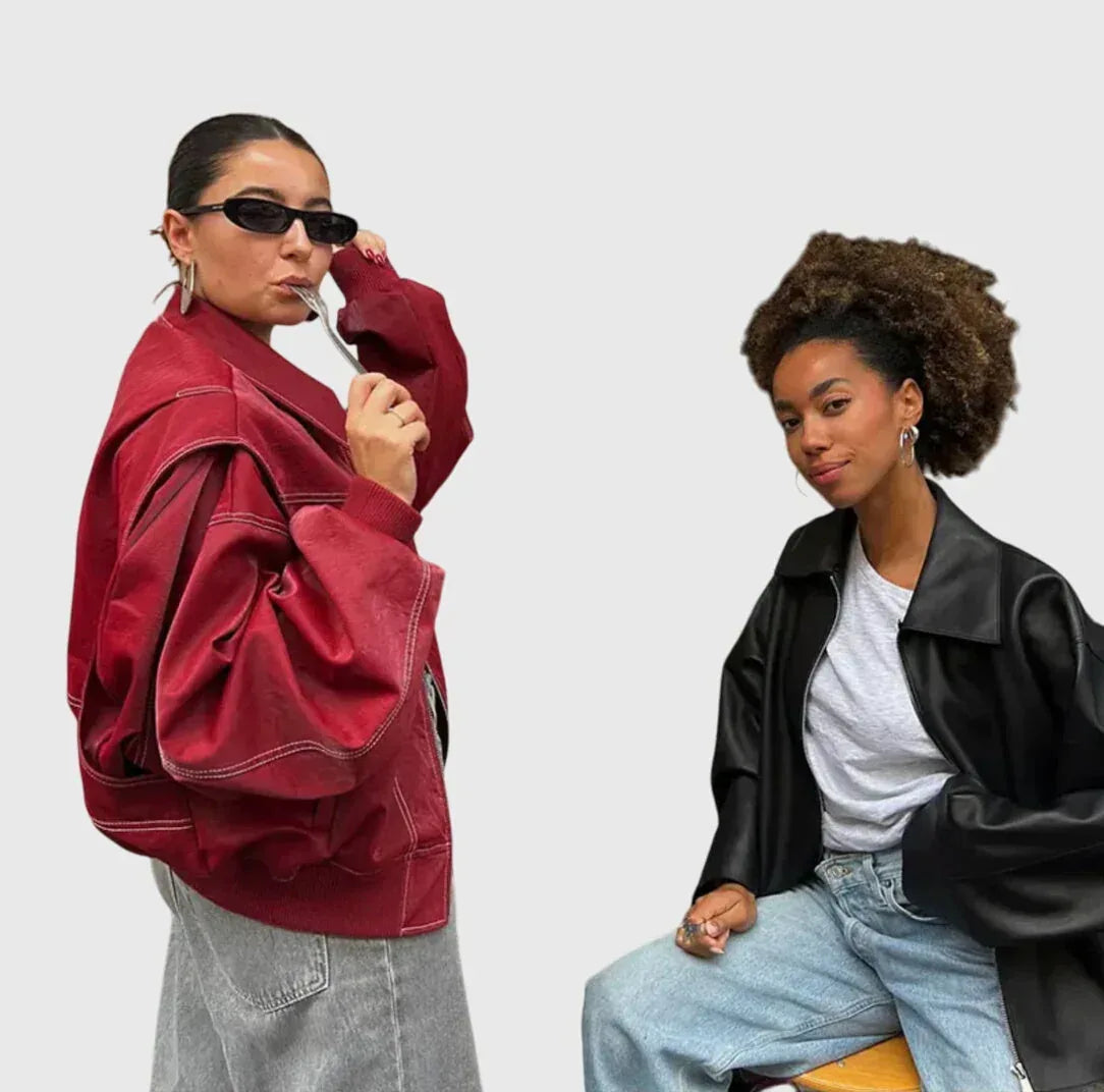 Faye™ - Oversized Leather Jacket - Sarah and Emma Portland