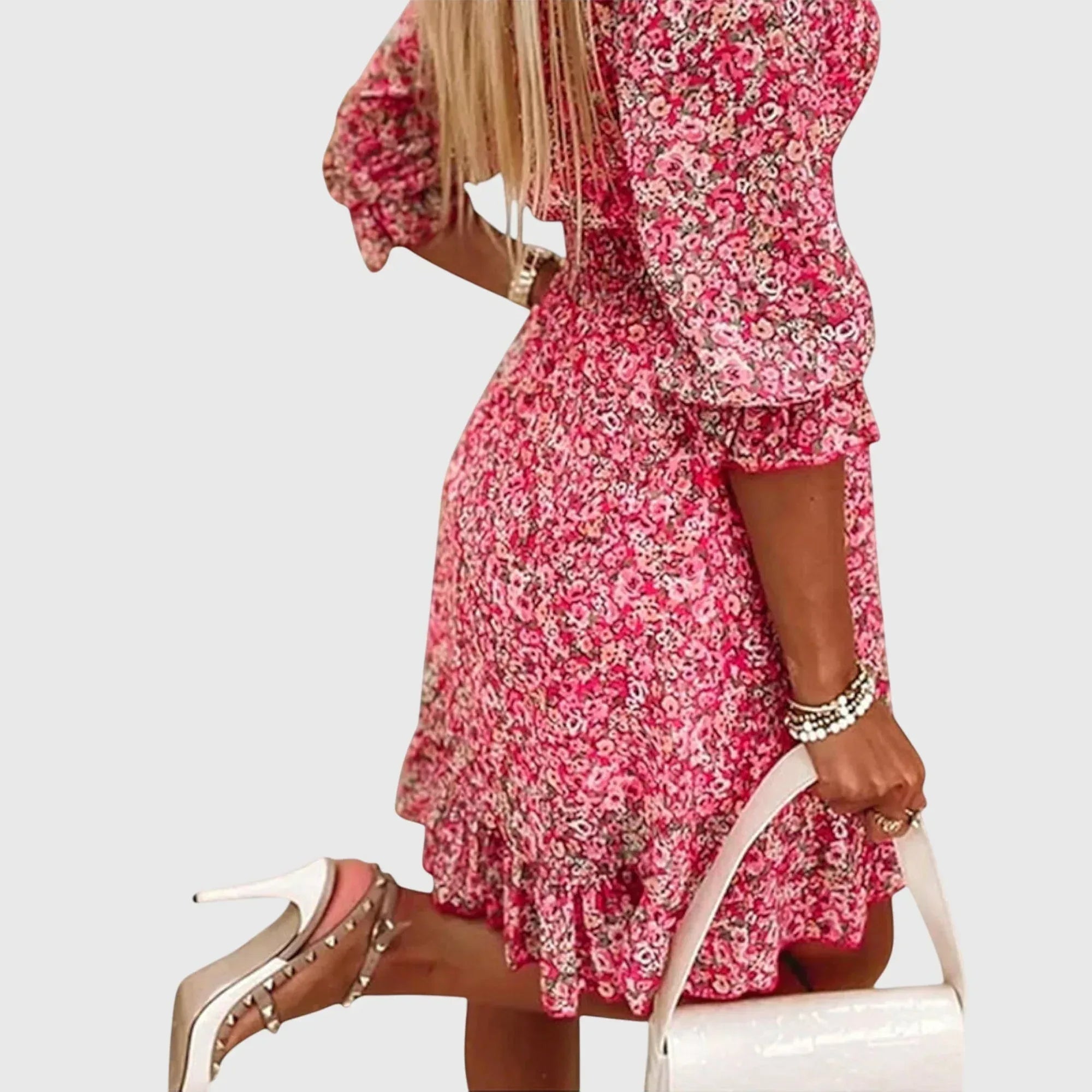 Elisa™ | Floral Puff Sleeve Dress - Sarah and Emma Portland