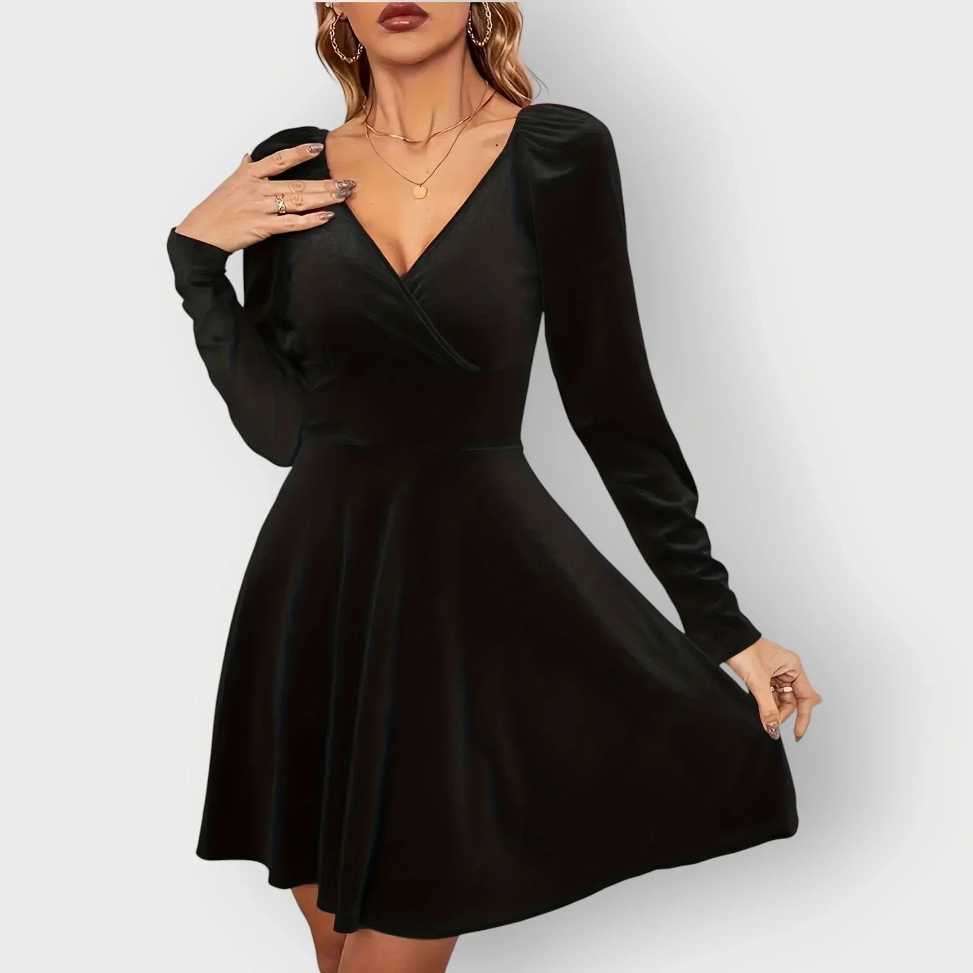Elnyra | Velvet Skater Dress - Sarah and Emma Portland