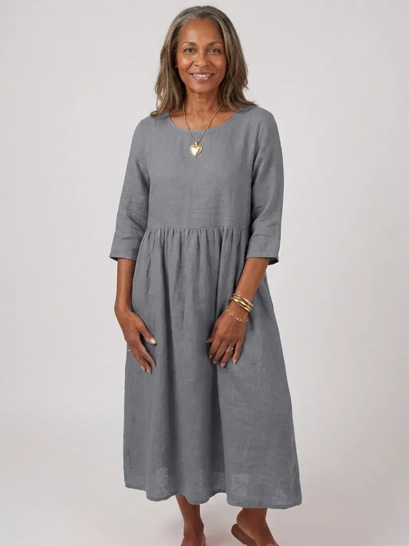 Beatrice | Three Quarter Sleeve Midi Dress - Sarah and Emma Portland
