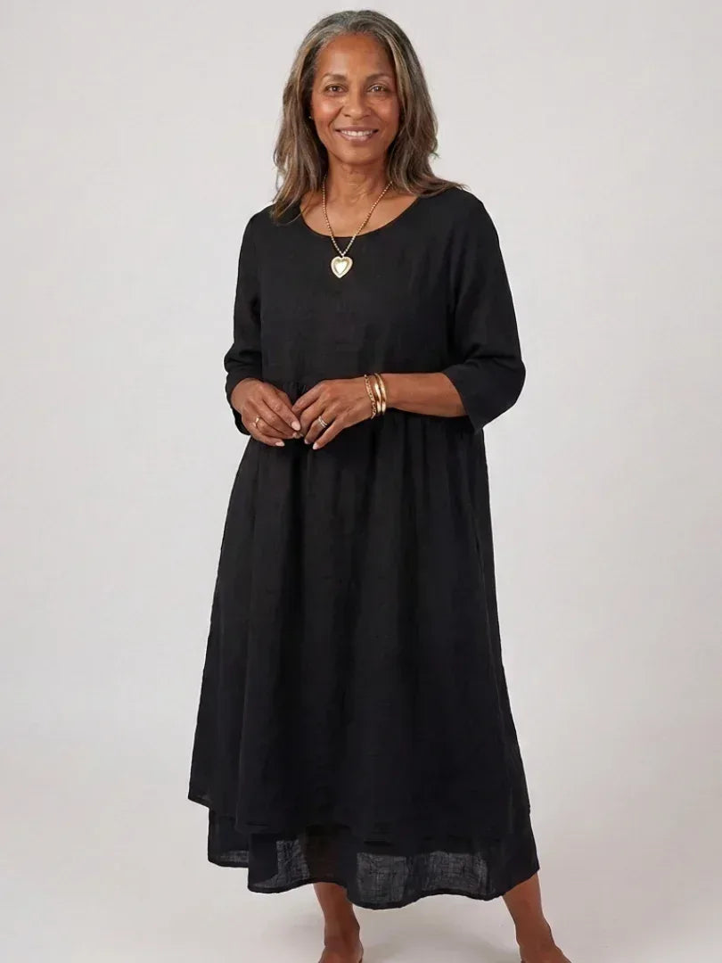 Beatrice | Three Quarter Sleeve Midi Dress - Sarah and Emma Portland