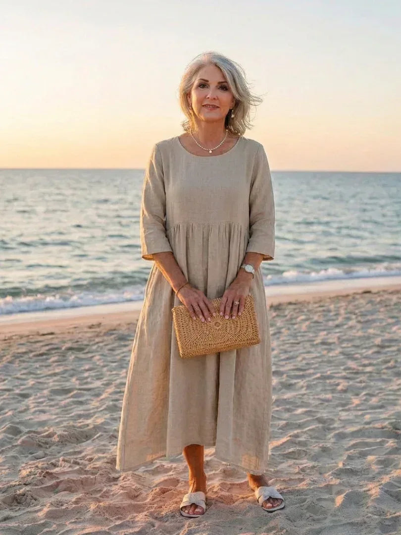 Beatrice | Three Quarter Sleeve Midi Dress - Sarah and Emma Portland