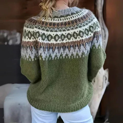 Elodie – Warm Sweater with Winter Pattern - Sarah and Emma Portland