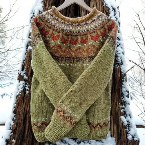 Isla – Warm sweater with a classic woven pattern - Sarah and Emma Portland