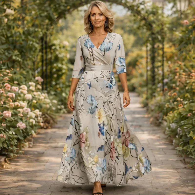 Lillian | Wrap-Style Flowing Maxi Dress - Sarah and Emma Portland