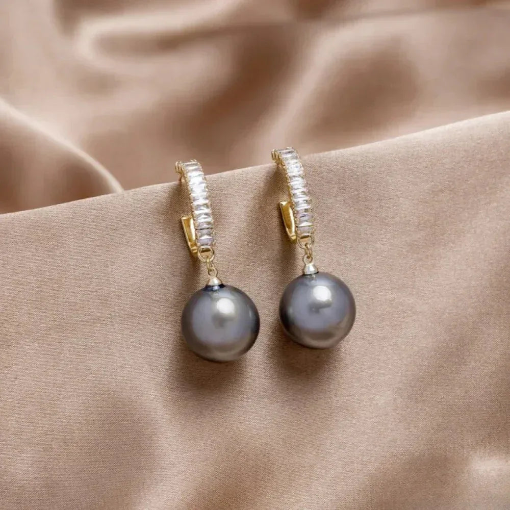 Elegant Earrings with Pearls and Zirconia - Sarah and Emma Portland