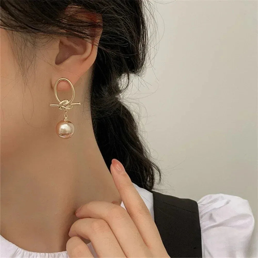 Golden Pearl Hoop Earrings - Sarah and Emma Portland