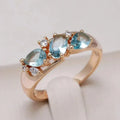Gold ring with blue zirconia - Sarah and Emma Portland
