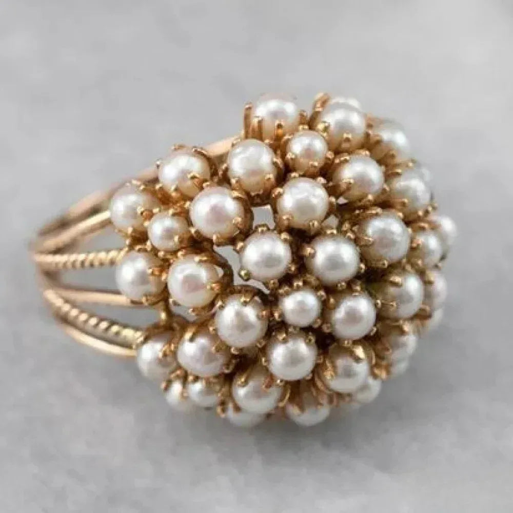 Inlaid Pearl Ring - Sarah and Emma Portland