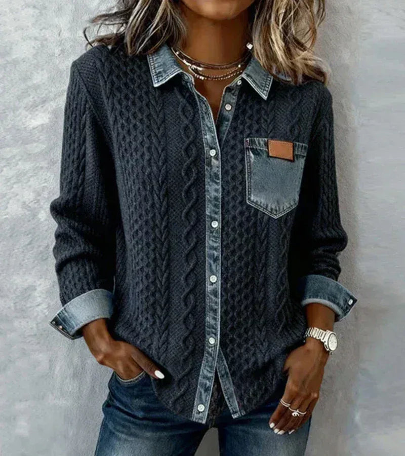 Ceir | Denim Patchwork Shirt - Sarah and Emma Portland