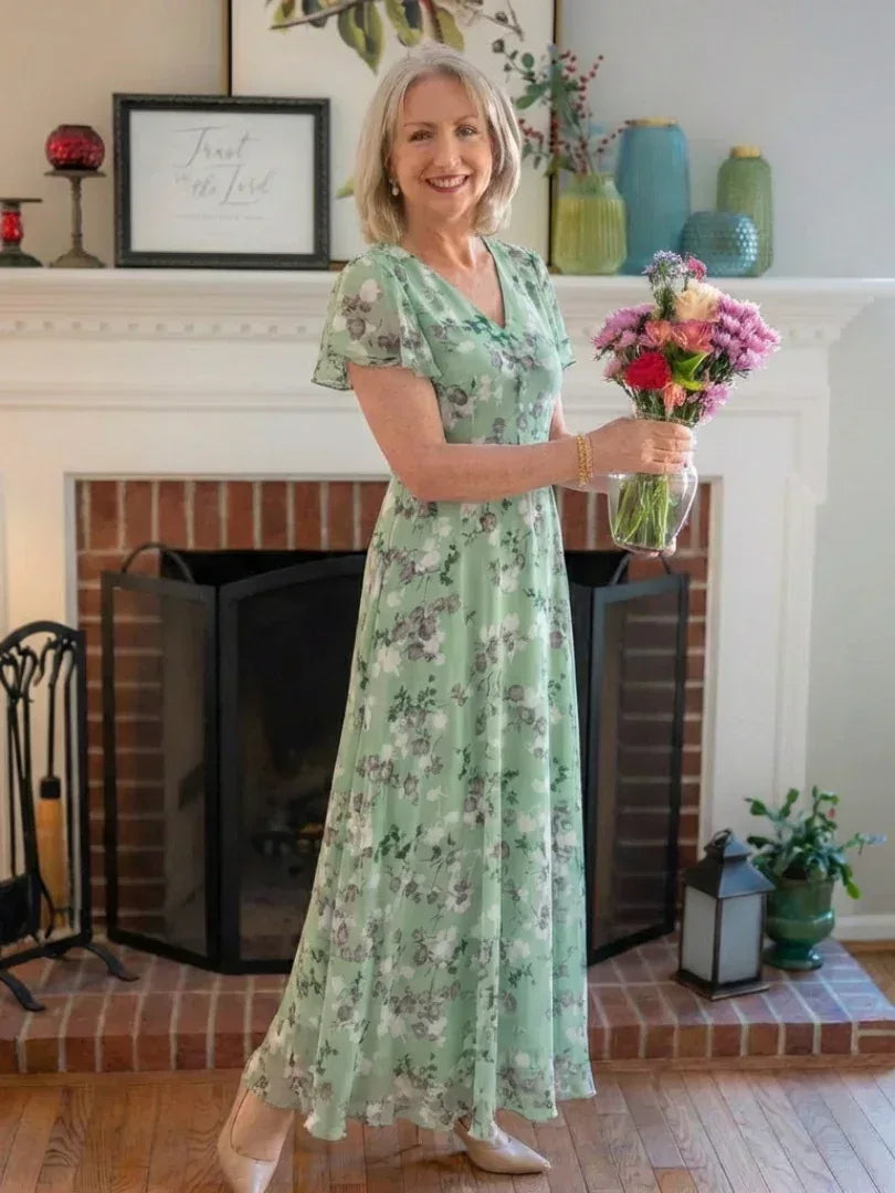 Ismeria | Floral Chiffon Maxi Dress - Sarah and Emma Portland