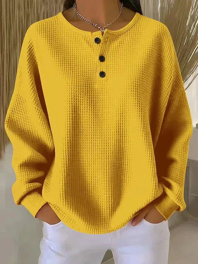Aurelie | Waffle Knit Henley - Sarah and Emma Portland