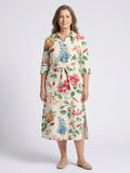 Maribel | Button Front Half Sleeve Floral Midi Dress