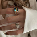 Blue Zircon Silver Ring - Sarah and Emma Portland