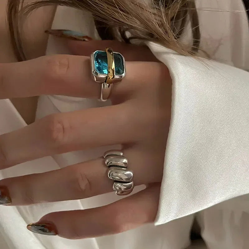 Blue Zircon Silver Ring - Sarah and Emma Portland