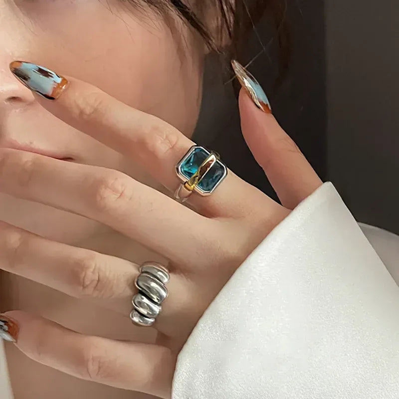 Blue Zircon Silver Ring - Sarah and Emma Portland
