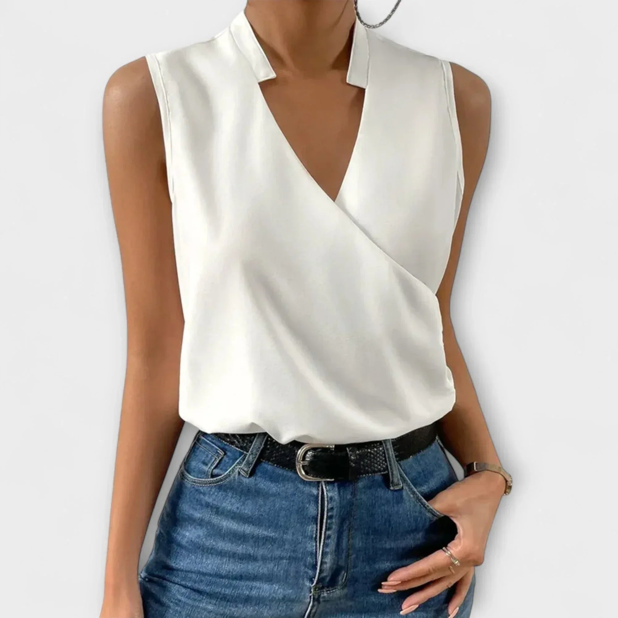 Loretta | Sophisticated V-neck Top - Sarah and Emma Portland