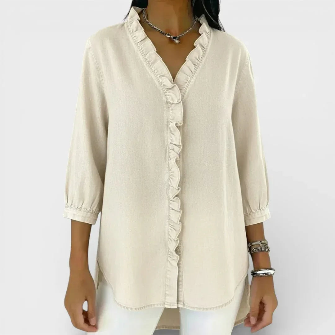 Heather | Elegant Ruffled Blouse - Sarah and Emma Portland