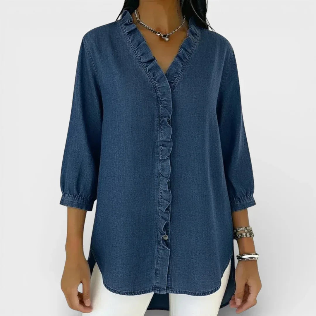 Heather | Elegant Ruffled Blouse - Sarah and Emma Portland