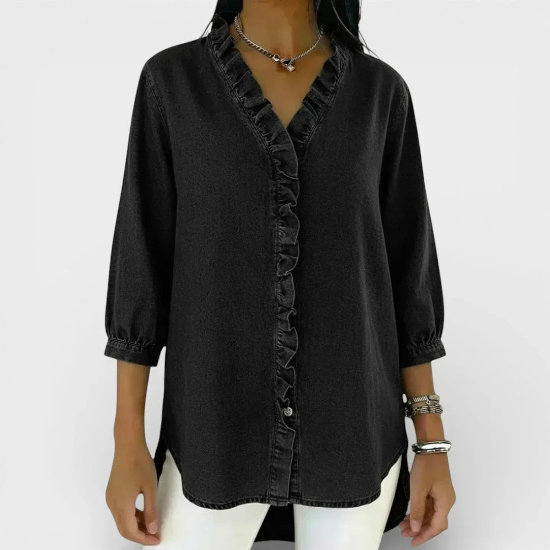Heather | Elegant Ruffled Blouse - Sarah and Emma Portland