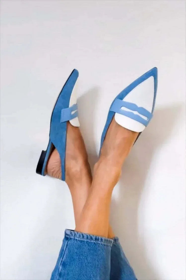 Tyna™ | Blue Slingback Loafers - Sarah and Emma Portland
