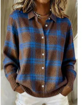 Liz™ – Soft Hoodie Blouse with Check Pattern - Sarah and Emma Portland