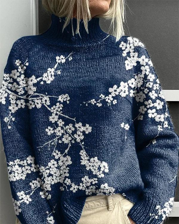 Jessie | Cozy Floral Turtleneck Sweater - Sarah and Emma Portland